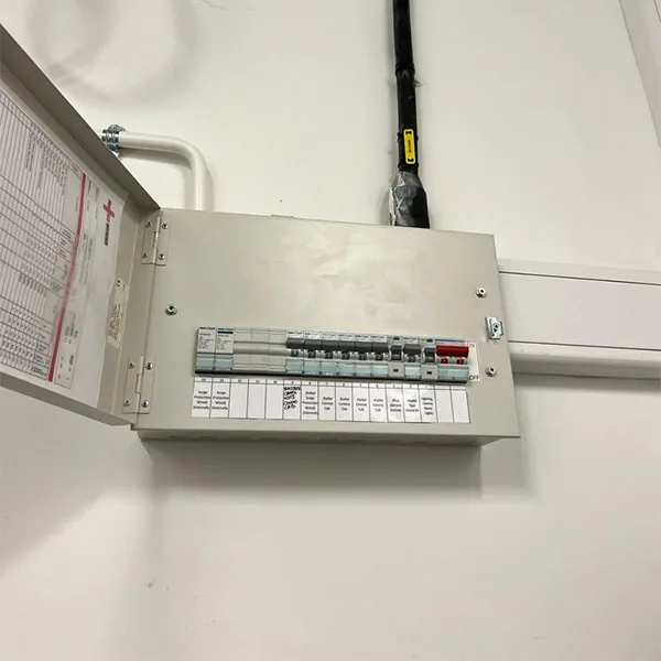 Modern RCBO consumer unit fitted in an Edinburgh flat